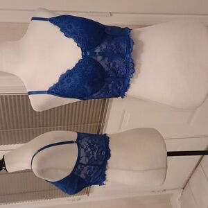 4/$60 Blue Lacey Bralette - Size Small
